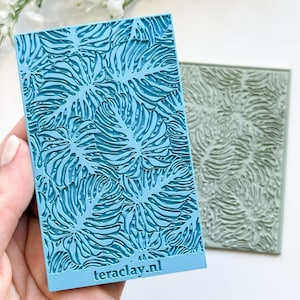 Monstera Leaves #2 Rubber Texture Mat for Polymer Clay | Embossing Clay Tools | Clay Jewellery Tool