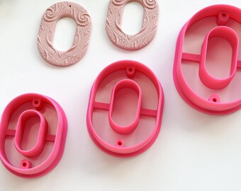 Cortador ovalado de arcilla polimérica con forma de rosquilla / Herramientas para arcilla polimérica / Fabricación de pendientes / Herramientas para repujado de arcilla