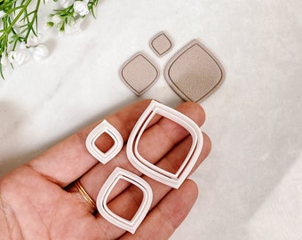 Rounded Rhombus Framed Polymer Clay Cutter | Polymer Clay Tools | Jewellery Tools | Earring Making | Embossing Clay Tools PCC1282