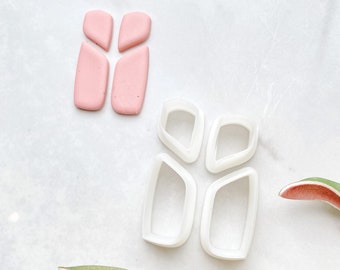 Boho Organic Sliced Dangle Mirrored Set Polymer Clay Cutter | Polymer Clay Tools | Jewellery Tools | Earring Making Clay Tools PCC1174