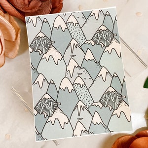 Foglio di carta di trasferimento 36 Montagne / Fogli di carta solubile in acqua / Boho Image Transfer Paper / Strumenti di argilla / Realizzazione di orecchini di argilla