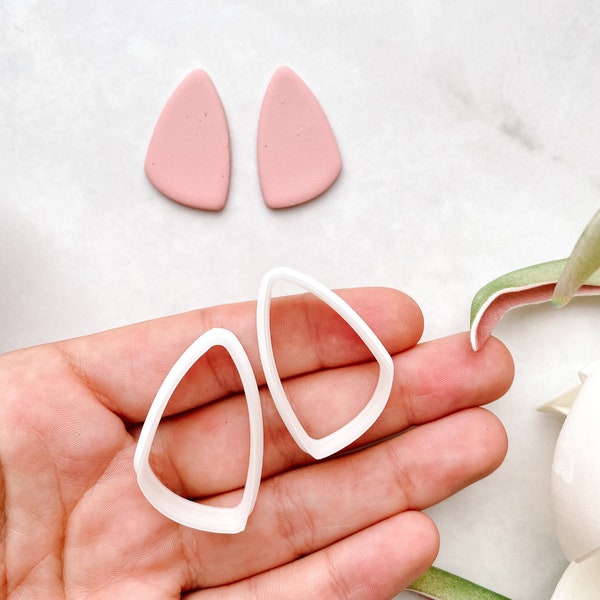 Organic Triangle Polymer Clay Cutter Mirrored Set | Polymer Clay Tools | Jewellery Tools | Earring Making | Embossing Clay Tools