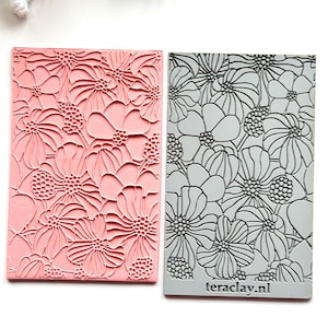 Florals Rubber Texture Mat for Polymer Clay | Embossing Clay Tools | Clay Jewellery Tool