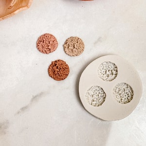 Stud Mold #5 | Floral Silicone Mould for Polymer Clay | Fondant Cake