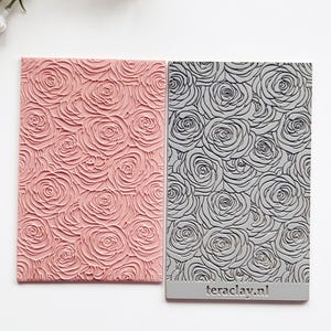 Roses Rubber Texture Mat for Polymer Clay | Embossing Clay Tools | Clay Jewellery Tool
