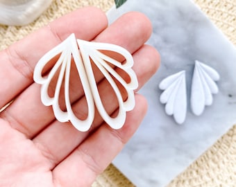 Scalloped Wings 4-Fold Mirorred Polymer Clay Cutter Set | Polymer Clay Tools | Jewellery Tools | Earring Making | Embossing Clay Tools