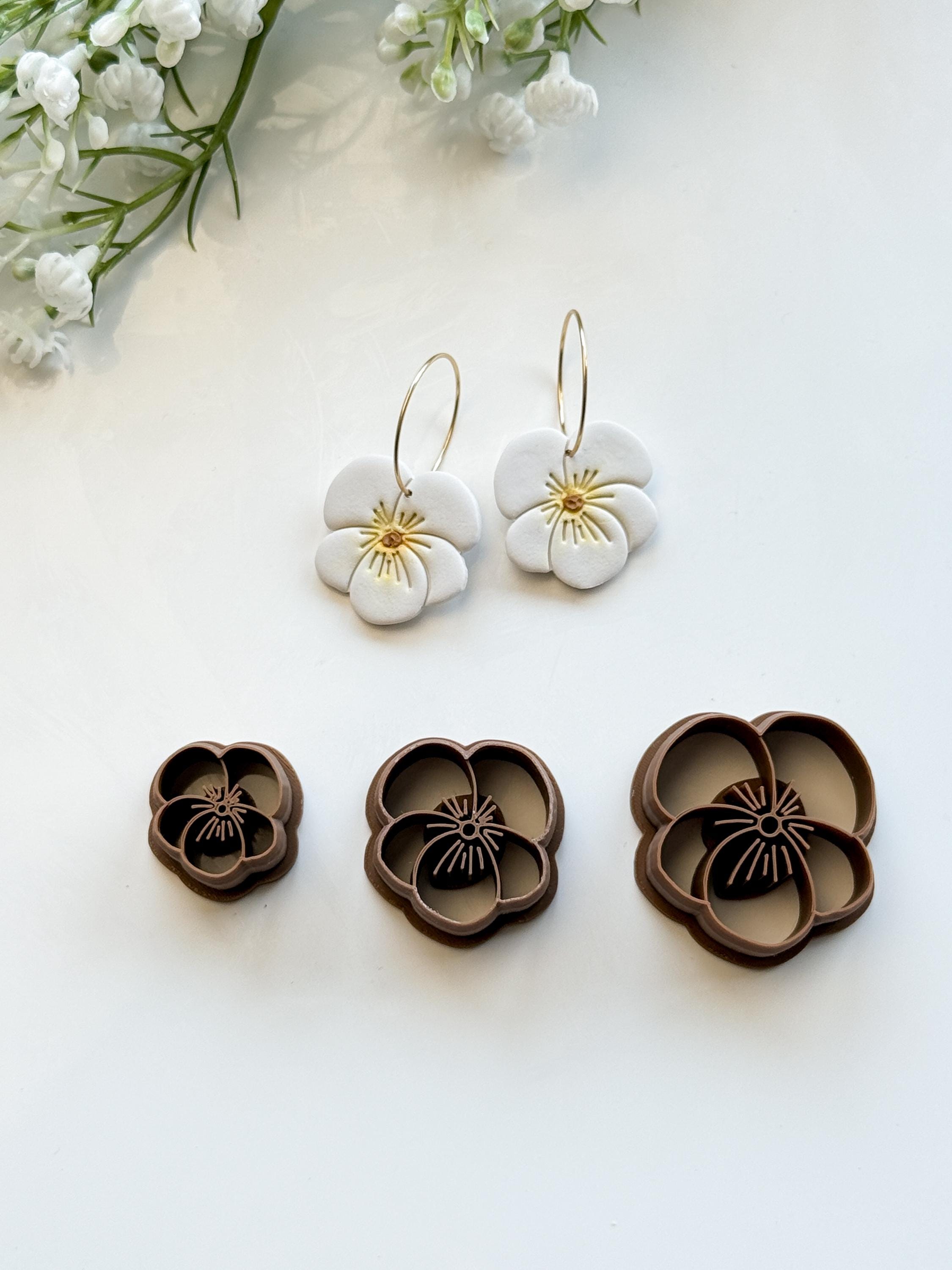 Pansy Flower Shape Polymer Clay Cutter | Polymer Clay Tools | Jewellery Tools | Earring Making | Embossing Clay Tools