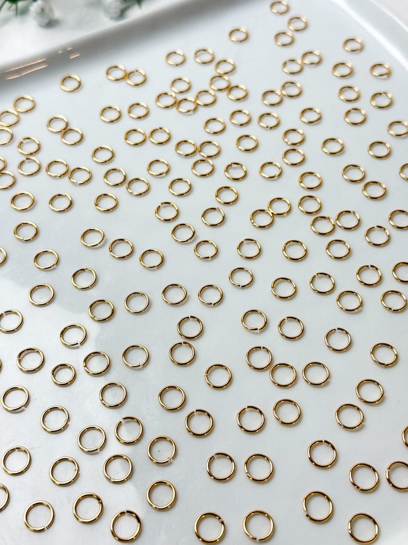 High-Quality 18K Gold Plated Plated Brass Open Jump Rings 200 pcs/bag Anti-Tarnish | Nickel Free Earring Findings image 7