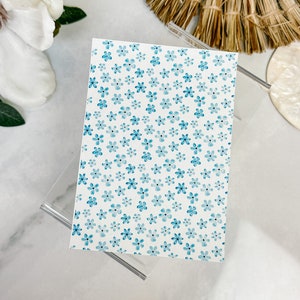 Transfer Paper Sheet 48 Forger-me-not Flowers | Water Soluble Paper Sheets | Image Transfer Paper | Clay Tools | Clay Earrings Makin