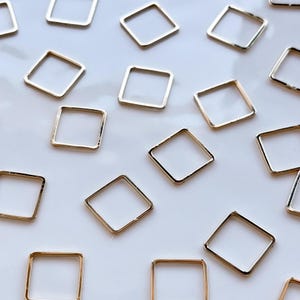 10pcs 18K Gold Plated Brass Square Bezel Connector Link | Nickel Free