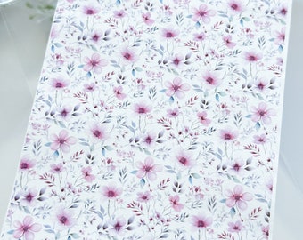 Transfer Paper Sheet 309 Small Pink Flowers | Image Transfer Paper | Clay Tools | Clay Earrings Making