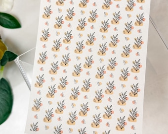 Transfer Paper Sheet 152 Boho Plant | Water Soluble Paper Sheets | Image Transfer Paper | Clay Tools | Clay Earrings Making