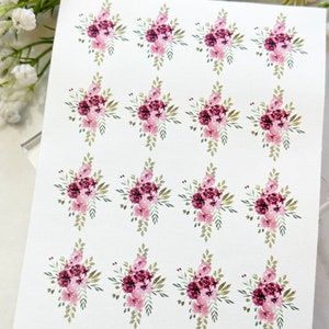 Folha de Papel Transfer 229 Buquê de Rosas | Folhas de papel solúvel em água | Papel de transferência de imagem | Ferramentas de argila | Fabricação de brincos de argila