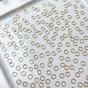 High-Quality 18K Gold Plated Plated Brass Open Jump Rings 200 pcs/bag Anti-Tarnish | Nickel Free Earring Findings image 6