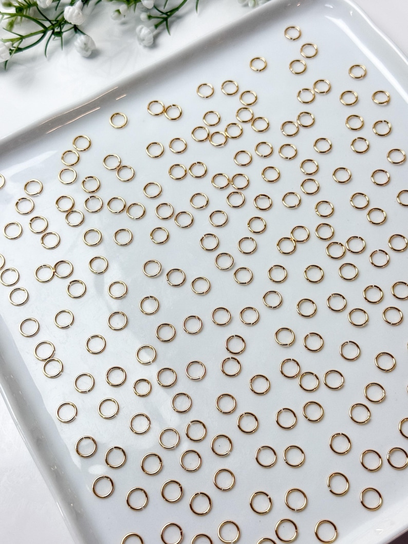 High-Quality 18K Gold Plated Plated Brass Open Jump Rings 200 pcs/bag Anti-Tarnish | Nickel Free Earring Findings image 6