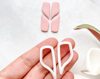 Rectangular Organic Dual Mirrored Polymer Clay Cutter Set | Polymer Clay Tools | Jewellery Tools | Earring Making Clay Tools PCC1182