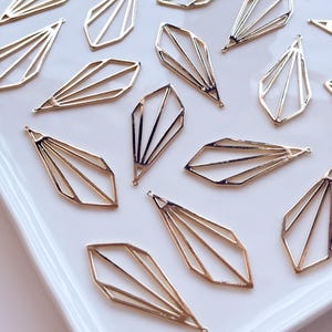 10pcs 18K Gold Plated Geometric Pendant | Nickel Free
