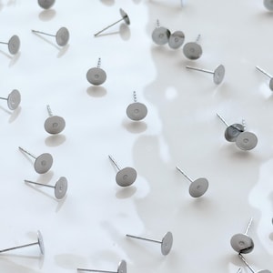 316 Surgical Stainless Steel Earring Flat Stud Posts 50pcs/bag Anti-Tarnish | Earring Jewelry Findings
