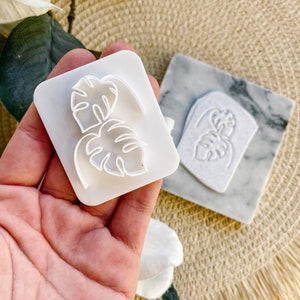 Boho Polymer Clay Monstera Leaf Embossing Stamp | Soap Embossing Stamps | Pottery Stamps