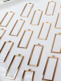 10pcs 18k Real Gold Plated Rectangle Brass Bezel Charms product logo