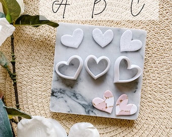Heart Shape Polymer Clay Cutters / Boho Clay Cutter Set / Sharp Cutters