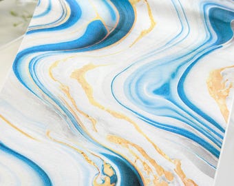Transfer Paper Sheet 402 Marble Blue & White | Water Soluble Paper Sheets | Image Transfer Paper | Clay Tools | Clay Earrings Making