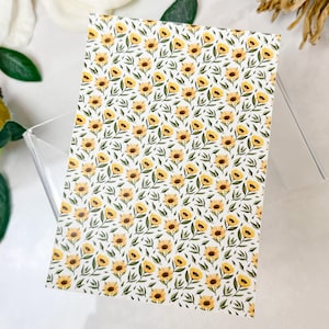 Feuille de papier transfert 174 Tournesols | Feuilles de papier solubles dans l'eau | Papier de transfert d'image | Outils d'argile | Fabrication de boucles d'oreilles en argile