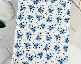 Transfer Paper Sheet 085 Blue Flowers | Water Soluble Paper Sheets | Image Transfer Paper | Clay Tools | Clay Earrings Making