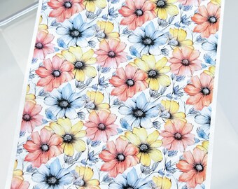Transferpapierbogen 297 Blumen | Bildtransferpapier | Tonwerkzeuge | Herstellung von Tonohrringen