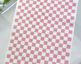 Transfer Paper Sheet 316 Pink Checkerboard | Image Transfer Paper | Clay Tools | Clay Earrings Making