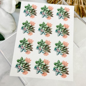 Transfer Paper Sheet 58 Succulent Bouquet | Water Soluble Paper Sheets | Image Transfer Paper | Clay Tools | Clay Earrings Makin
