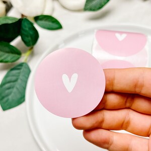 Rollo de 500 pegatinas de sellado Corazón rosa / Suministros de embalaje / Pegatinas de embalaje de lujo / Gracias por apoyar a las pequeñas empresas