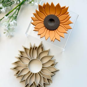 Sonnenblume Trinket Dish Ton Cutter | Polymer Clay Schmuck Ausstecher | Schmuck Ausstecher | Embossing von Clay-Werkzeugen