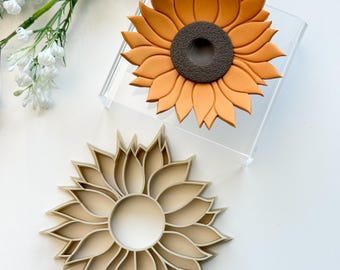 Sunflower Trinket Dish Clay Cutter | Polymer Clay Jewelry Bowl Cutter | Jewellery Dish Cutter  | Embossing Clay Tools
