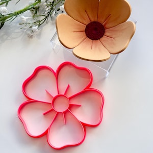 Cortador de arcilla para posavasos/plato de baratijas con diseño de flor de primavera n.° 4 / Cortador de arcilla polimérica para cuencos de joyería / Cortador de plato para joyería PCC1808