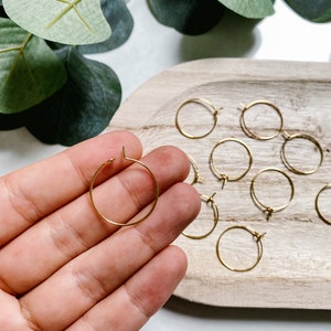 18K Gold Plated Surgical Stainless Steel Earring Hoops 50pcs/bag Anti-Tarnish | Hypoallergenic | Nickel Free Earring Findings