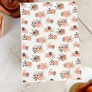 Hoja de papel de transferencia 30 Florales abstractos / Hojas de papel solubles en agua / Papel de transferencia de imagen Boho / Herramientas de arcilla / Fabricación de pendientes de arcilla