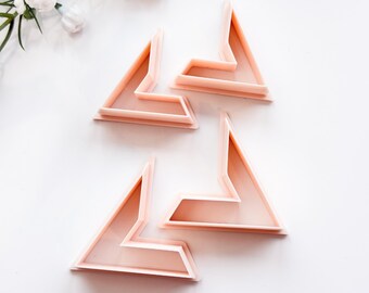Triangle Hoop Mirrored Set Polymer Clay Cutters | Polymer Clay Tools | Earring Making | Embossing Clay Tools