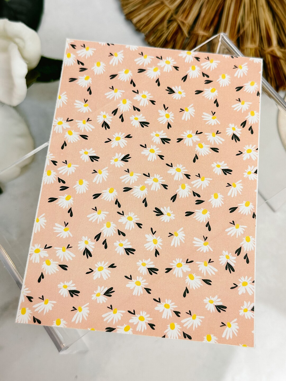 Transfer Paper Sheet 101 Daisies in Salmon | Water Soluble Paper Sheets ...