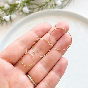 Long Lasting PVD Vacuum Plated 18K Gold Water-Resistant 316L Surgical Stainless Steel Earring Hoops 50pcs/bag Anti-Tarnish