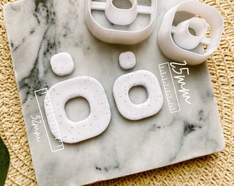 Rounded Square Donut Polymer Clay Cutter / Rounded Square Donut Shape / Sharp Edges Clay Cutters
