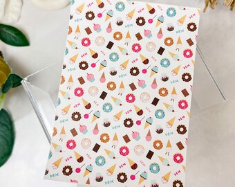 Transfer Paper Sheet 165 Sweets Pattern | Water Soluble Paper Sheets | Image Transfer Paper | Clay Tools | Clay Earrings Making