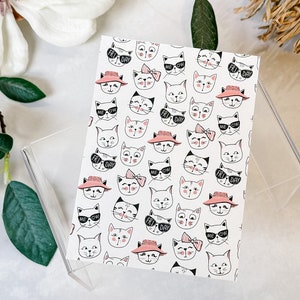 Feuille de papier transfert 180 chats | Feuilles de papier solubles dans l'eau | Papier de transfert d'image | Outils d'argile | Fabrication de boucles d'oreilles en argile