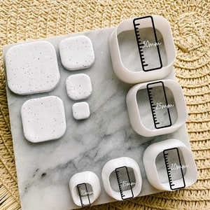 Fyrkantig form med rundade hörn Polymer Clay Cutters / Rundade hörn Fyrkantig form Cutter / Vassa kanter Lerutskärare PCC1052