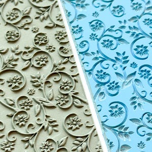 Blommig spets Polymer Clay Texture Matta – Vintage botanisk präglingsmatta för smyckestillverkning