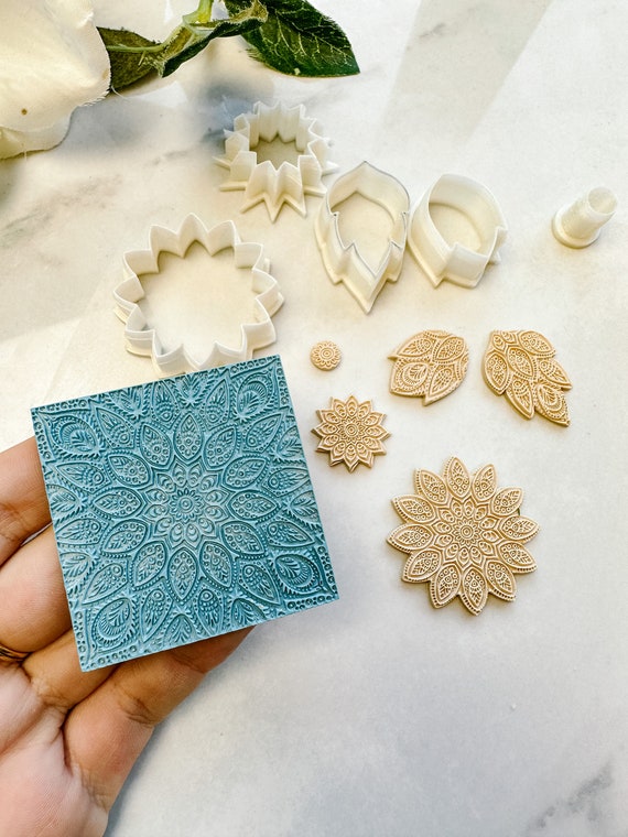 Rubber Stamps Clay, Polymer Clay Press, Mandala Tools, Texture Press