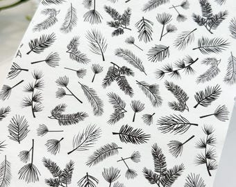 Transfer Paper Sheet 412 Black & White Leaves | Water Soluble Paper Sheets | Image Transfer Paper | Clay Tools | Clay Earrings Making