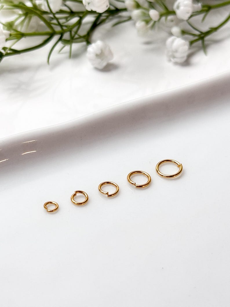 High-Quality 18K Gold Plated Plated Brass Open Jump Rings 200 pcs/bag Anti-Tarnish | Nickel Free Earring Findings image 4