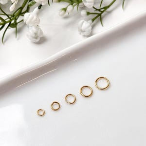 High-Quality 18K Gold Plated Plated Brass Open Jump Rings 200 pcs/bag Anti-Tarnish | Nickel Free Earring Findings image 5