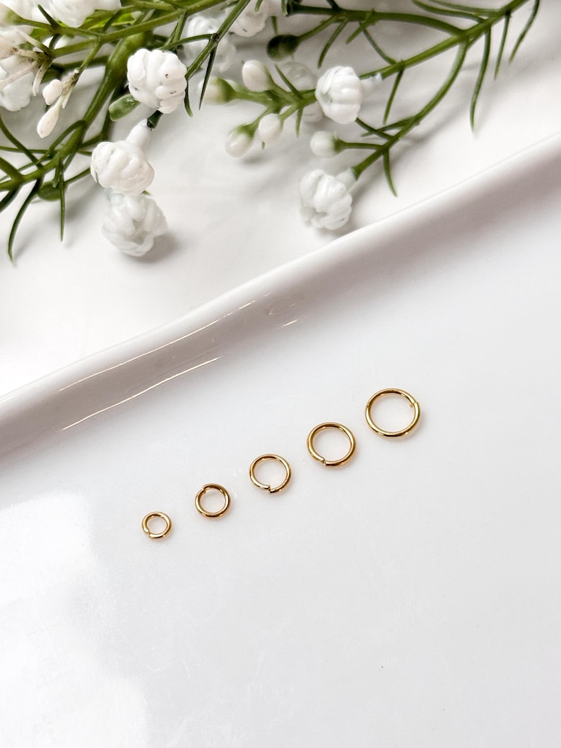 High-Quality 18K Gold Plated Plated Brass Open Jump Rings 200 pcs/bag Anti-Tarnish | Nickel Free Earring Findings image 5